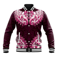 New Zealand Ta Moko Baseball Jacket Aotearoa Maori Chest Tattoo Pink