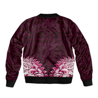 New Zealand Ta Moko Bomber Jacket Aotearoa Maori Chest Tattoo Pink
