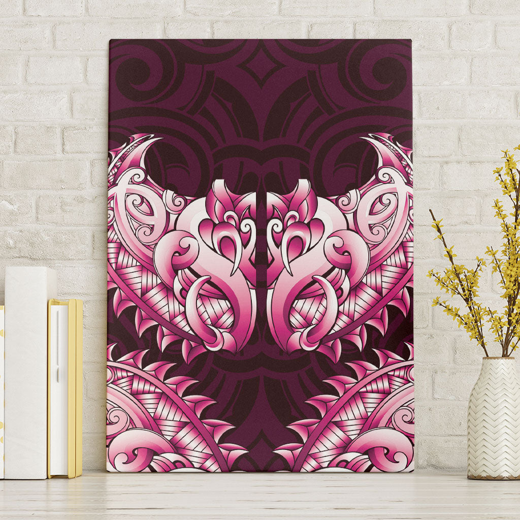 New Zealand Ta Moko Canvas Wall Art Aotearoa Maori Chest Tattoo Pink LT14 Without Frame Pink - Polynesian Pride