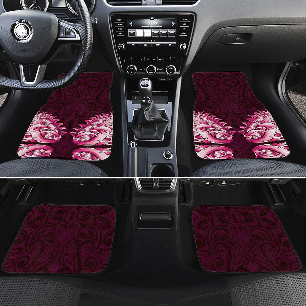 New Zealand Ta Moko Car Mats Aotearoa Maori Chest Tattoo Pink LT14 Set 4pcs Pink - Polynesian Pride