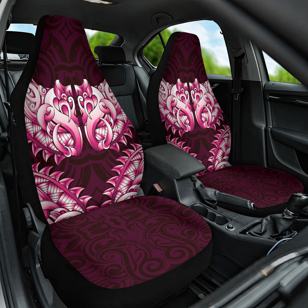 New Zealand Ta Moko Car Seat Cover Aotearoa Maori Chest Tattoo Pink LT14 One Size Pink - Polynesian Pride