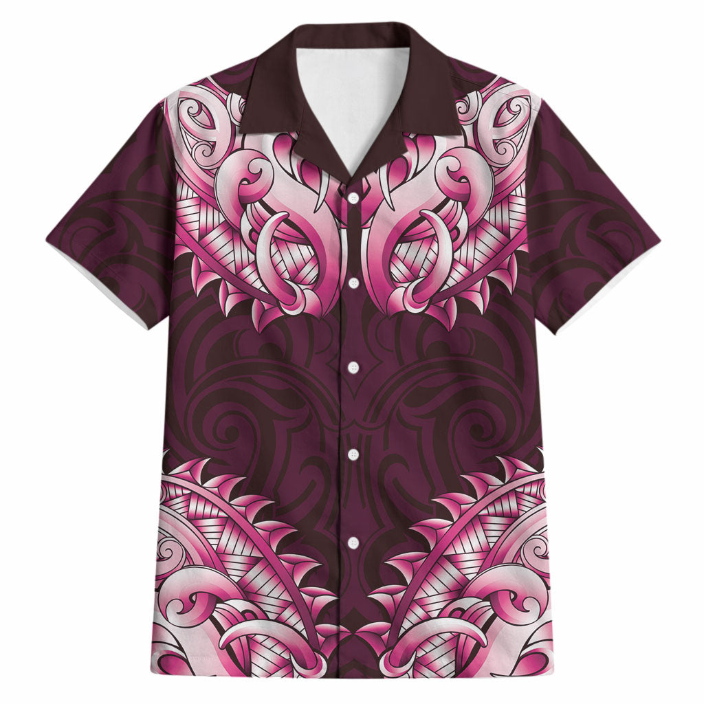 New Zealand Ta Moko Hawaiian Shirt Aotearoa Maori Chest Tattoo Pink LT14 Pink - Polynesian Pride