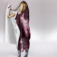 New Zealand Ta Moko Hooded Blanket Aotearoa Maori Chest Tattoo Pink