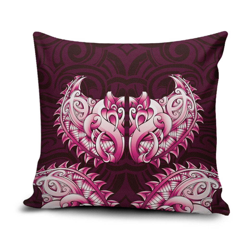 New Zealand Ta Moko Pillow Cover Aotearoa Maori Chest Tattoo Pink LT14 Pink - Polynesian Pride