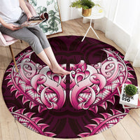 New Zealand Ta Moko Round Carpet Aotearoa Maori Chest Tattoo Pink