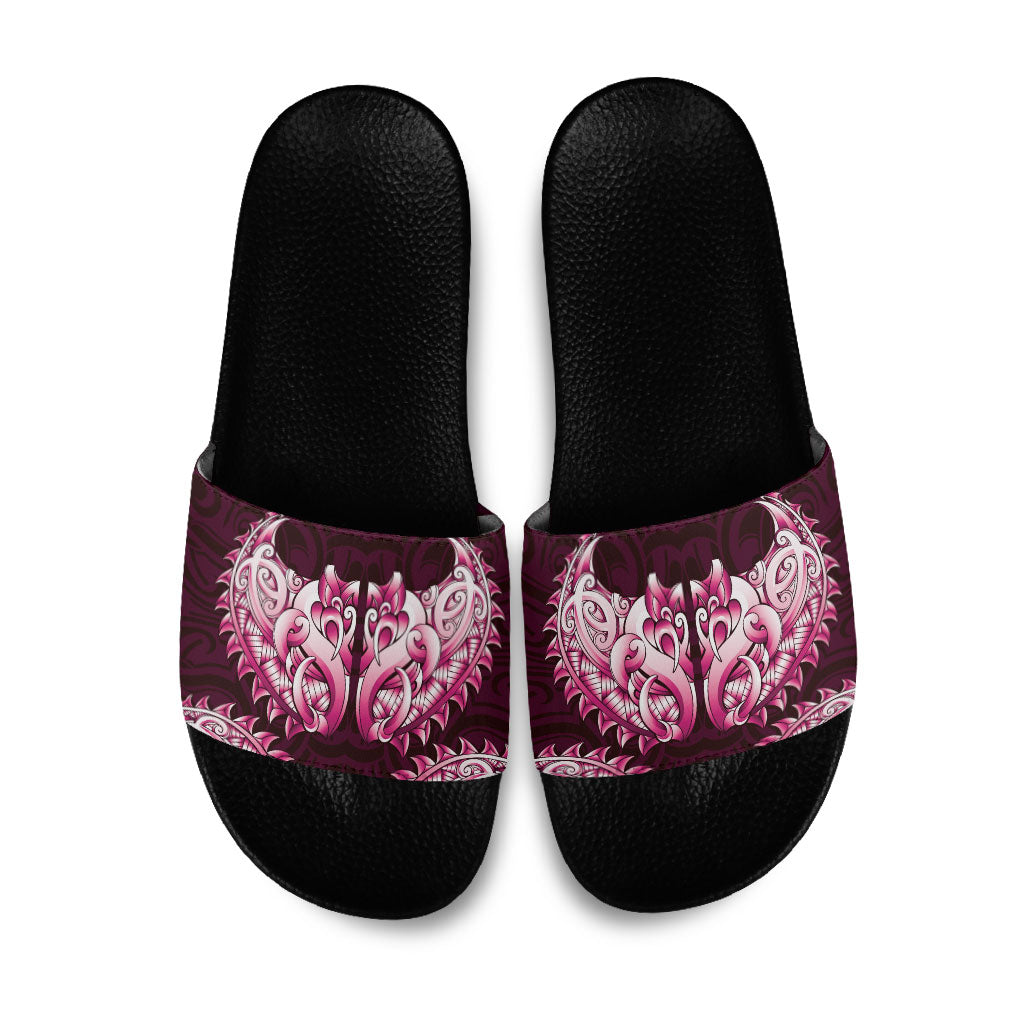 New Zealand Ta Moko Slide Sandals Aotearoa Maori Chest Tattoo Pink LT14 Pink - Polynesian Pride