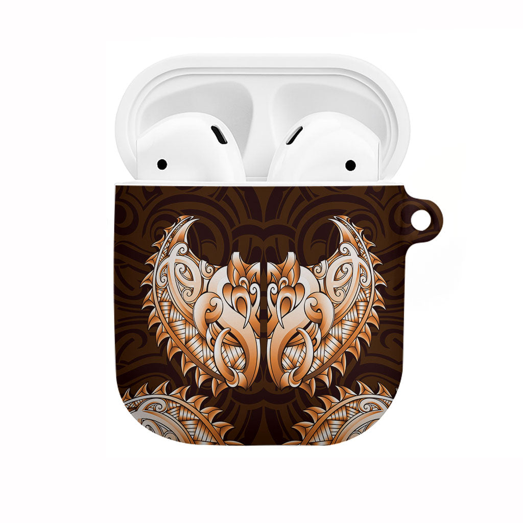 New Zealand Ta Moko AirPods Case Aotearoa Maori Chest Tattoo Orange LT14 Orange - Polynesian Pride
