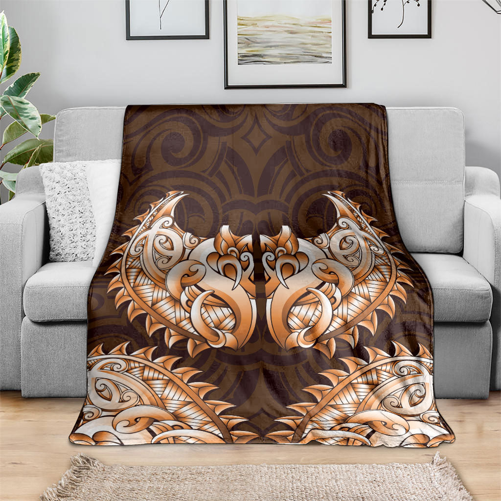 New Zealand Ta Moko Blanket Aotearoa Maori Chest Tattoo Orange