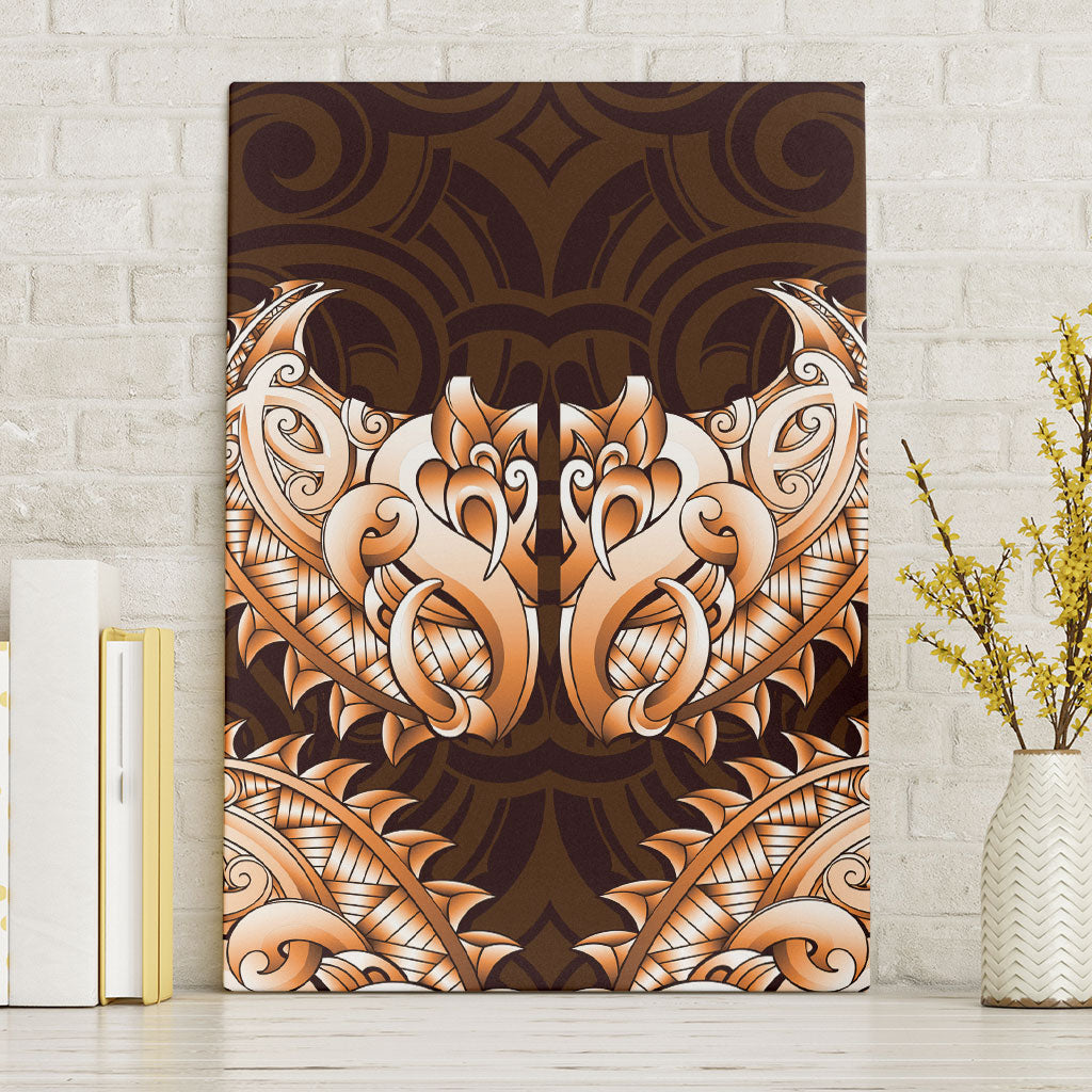 New Zealand Ta Moko Canvas Wall Art Aotearoa Maori Chest Tattoo Orange LT14 Without Frame Orange - Polynesian Pride