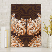 New Zealand Ta Moko Canvas Wall Art Aotearoa Maori Chest Tattoo Orange