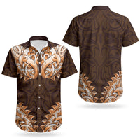 New Zealand Ta Moko Couples Matching Summer Maxi Dress and Hawaiian Shirt Aotearoa Maori Chest Tattoo Orange