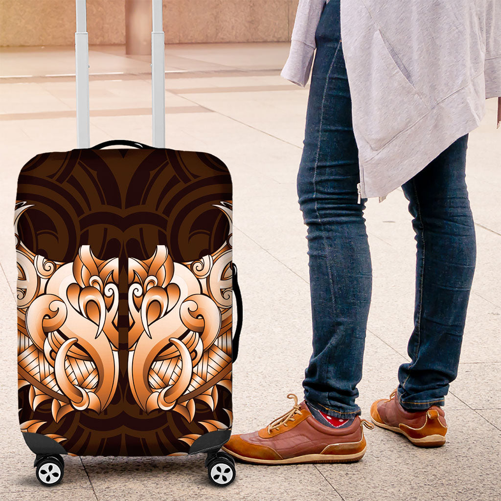 New Zealand Ta Moko Luggage Cover Aotearoa Maori Chest Tattoo Orange LT14 Orange - Polynesian Pride