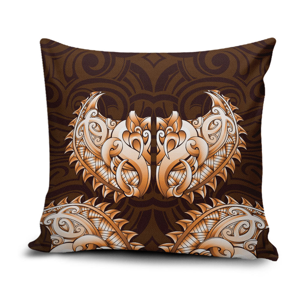 New Zealand Ta Moko Pillow Cover Aotearoa Maori Chest Tattoo Orange LT14 Orange - Polynesian Pride