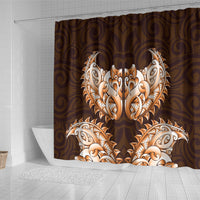 New Zealand Ta Moko Shower Curtain Aotearoa Maori Chest Tattoo Orange