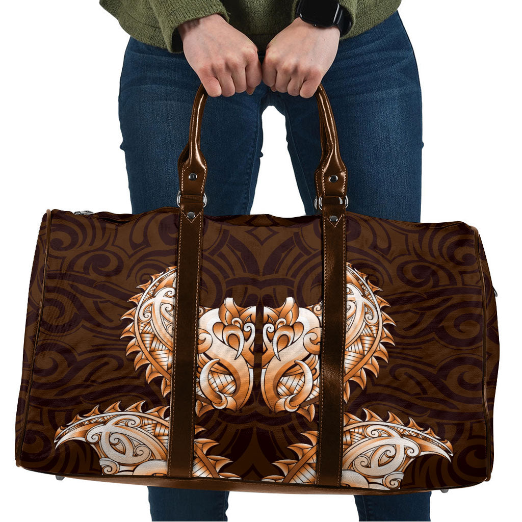 New Zealand Ta Moko Travel Bag Aotearoa Maori Chest Tattoo Orange LT14 Orange - Polynesian Pride