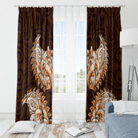 New Zealand Ta Moko Window Curtain Aotearoa Maori Chest Tattoo Orange