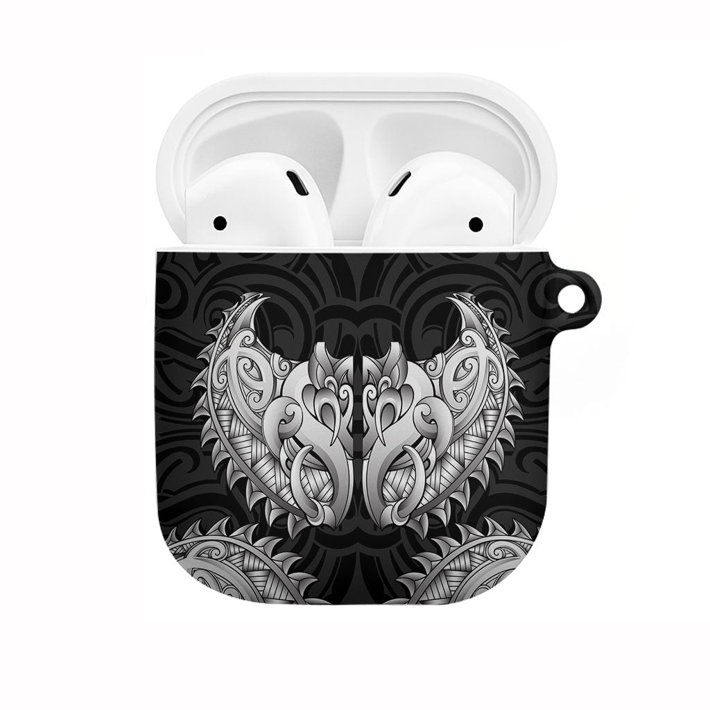 New Zealand Ta Moko AirPods Case Aotearoa Maori Chest Tattoo Black LT14 Black - Polynesian Pride