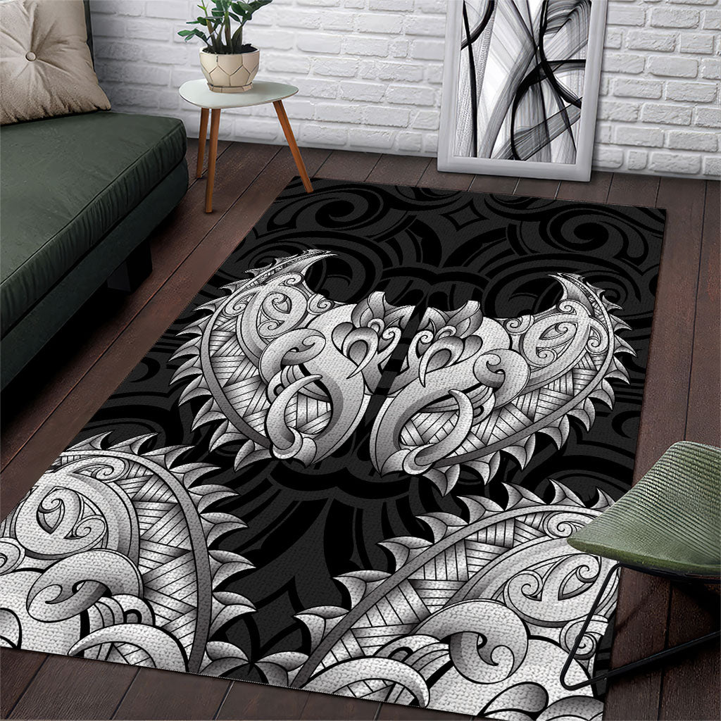 New Zealand Ta Moko Area Rug Aotearoa Maori Chest Tattoo Black LT14 Black - Polynesian Pride