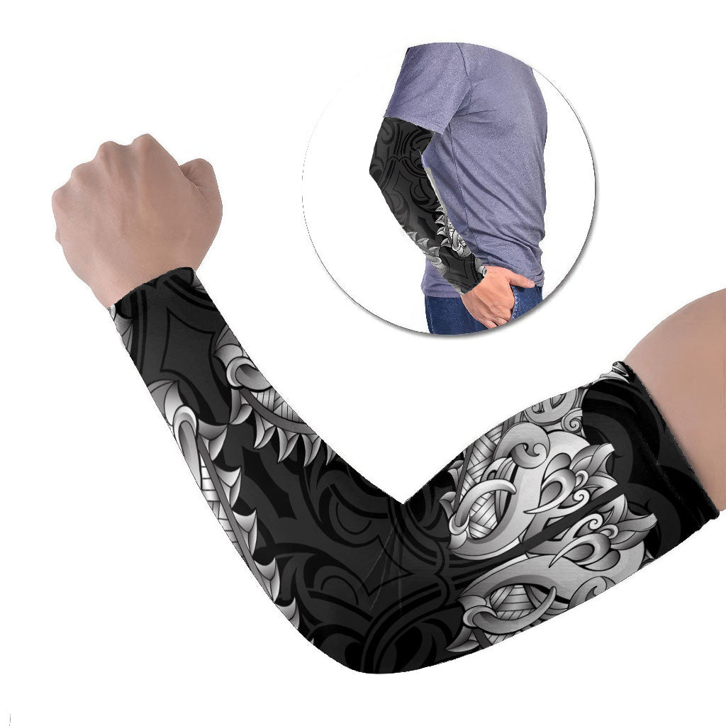 New Zealand Ta Moko Arm Sleeves Aotearoa Maori Chest Tattoo Black LT14 Set of 2 Black - Polynesian Pride