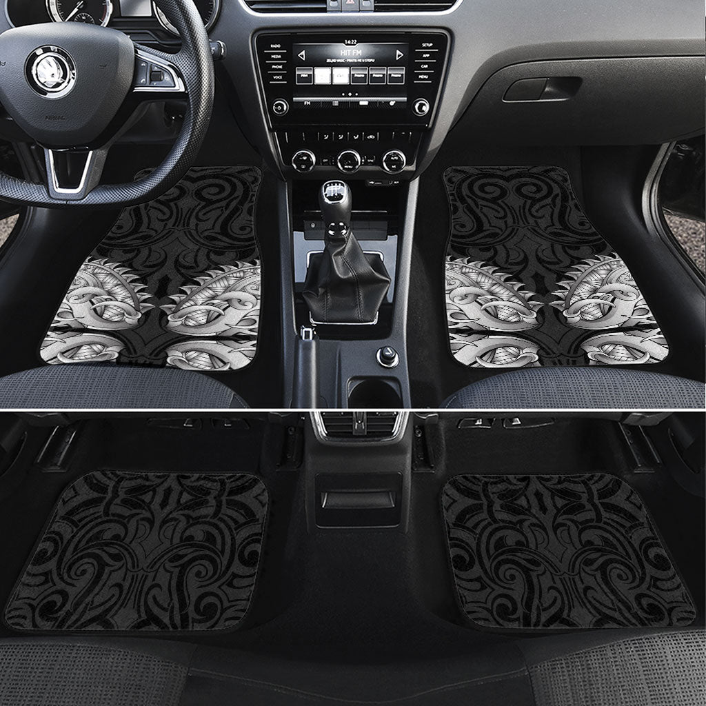 New Zealand Ta Moko Car Mats Aotearoa Maori Chest Tattoo Black LT14 Set 4pcs Black - Polynesian Pride