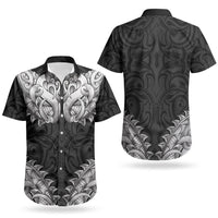 New Zealand Ta Moko Couples Matching Puletasi and Hawaiian Shirt Aotearoa Maori Chest Tattoo Black