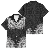New Zealand Ta Moko Family Matching Long Sleeve Bodycon Dress and Hawaiian Shirt Aotearoa Maori Chest Tattoo Black