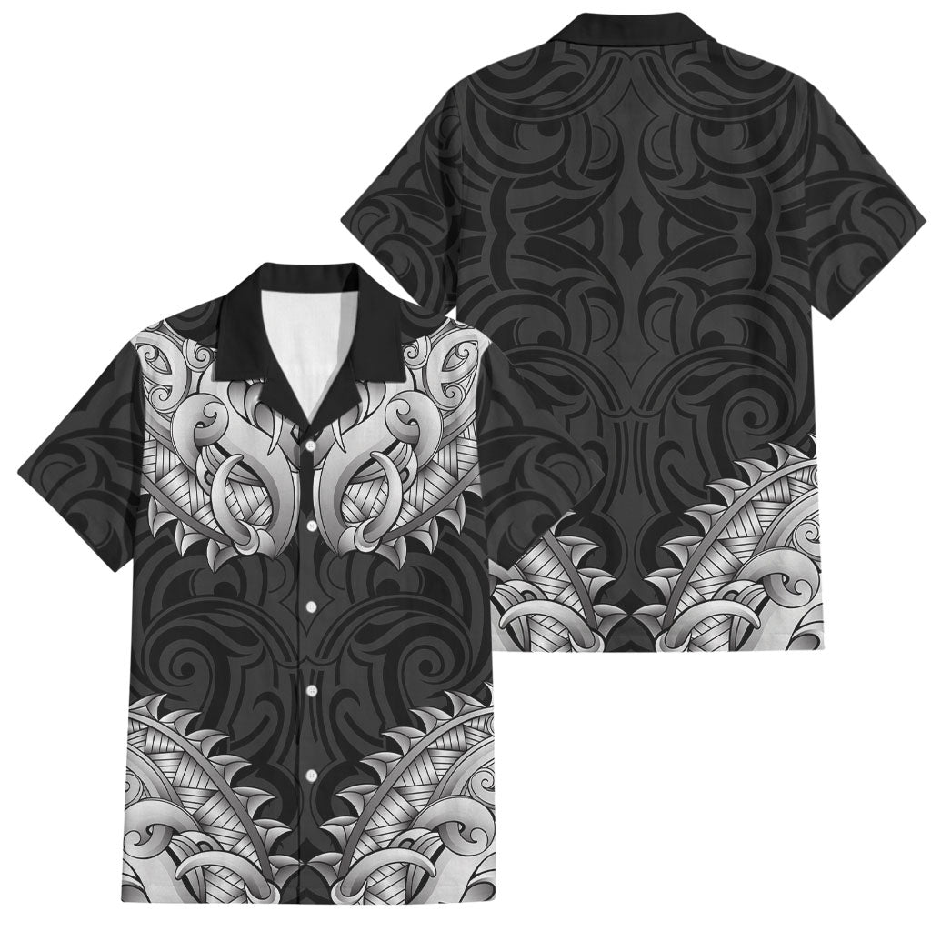 New Zealand Ta Moko Family Matching Tank Maxi Dress and Hawaiian Shirt Aotearoa Maori Chest Tattoo Black
