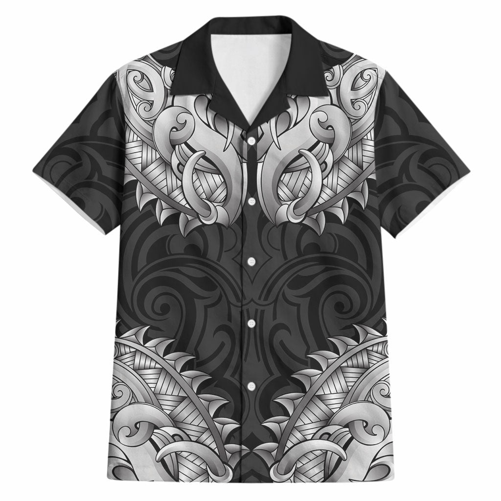 New Zealand Ta Moko Hawaiian Shirt Aotearoa Maori Chest Tattoo Black LT14 Black - Polynesian Pride