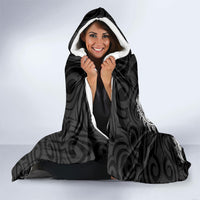 New Zealand Ta Moko Hooded Blanket Aotearoa Maori Chest Tattoo Black