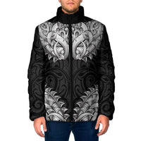 New Zealand Ta Moko Padded Jacket Aotearoa Maori Chest Tattoo Black