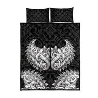 New Zealand Ta Moko Quilt Bed Set Aotearoa Maori Chest Tattoo Black