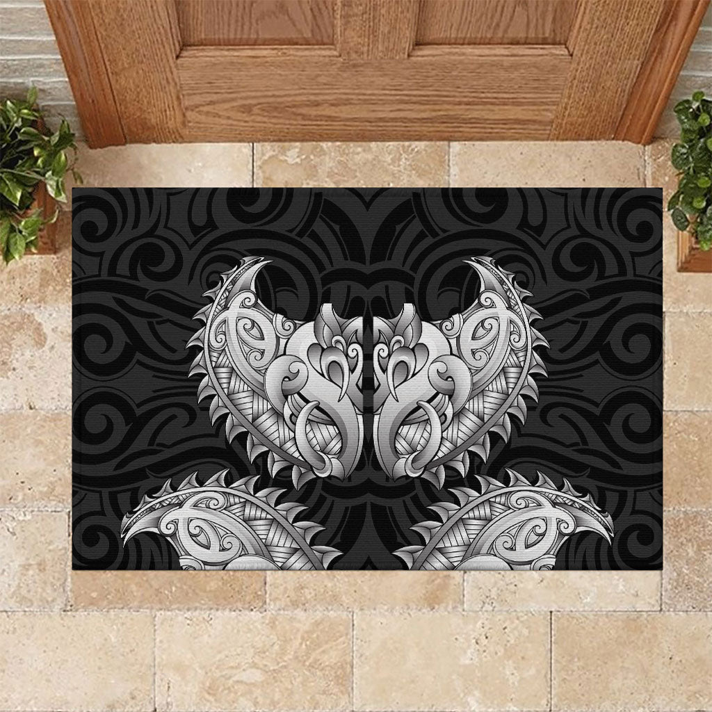 New Zealand Ta Moko Rubber Doormat Aotearoa Maori Chest Tattoo Black LT14 Black - Polynesian Pride