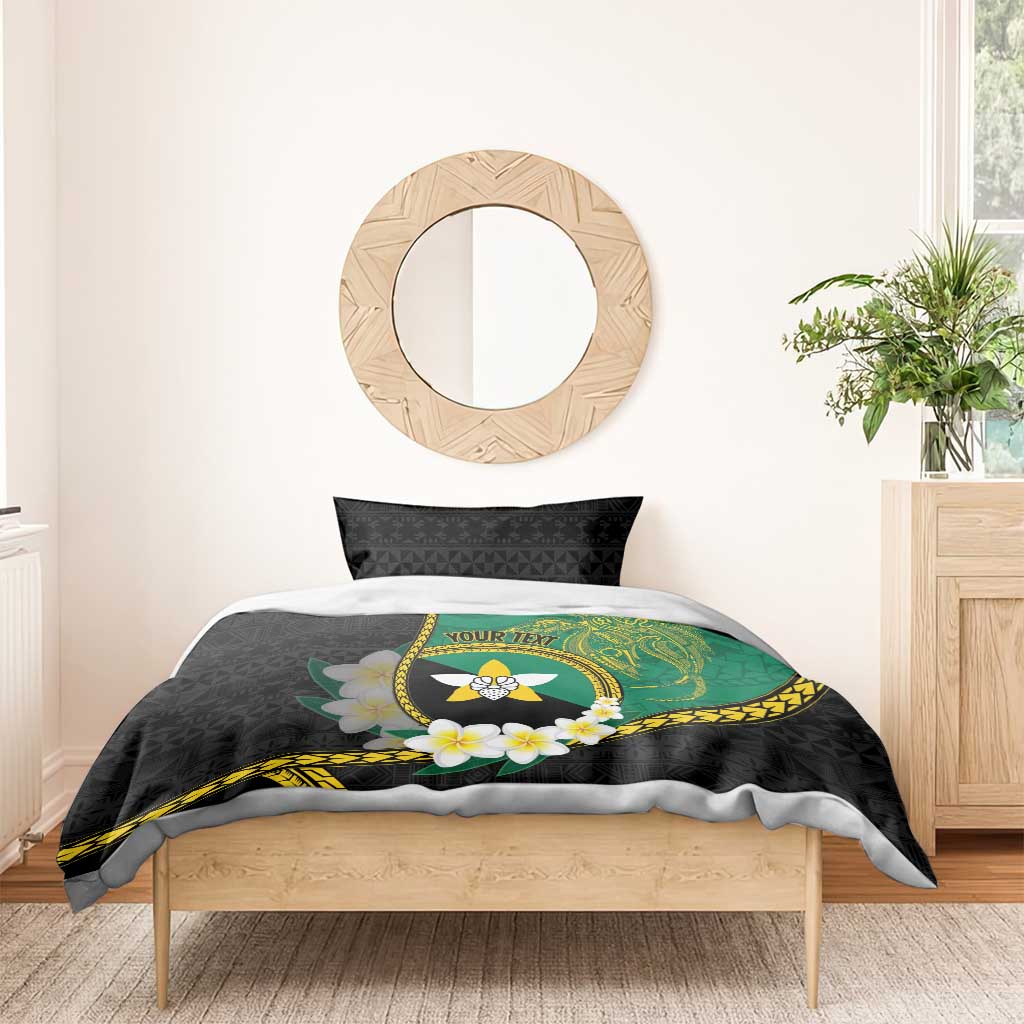 Personalised PNG Enga Provins Bedding Set Papua New Guinea Plumeria Melanesian Pattern - Polynesian Pride