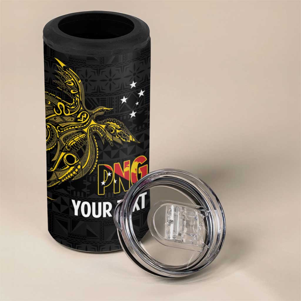 Personalised PNG Enga Provins 4 in 1 Can Cooler Tumbler Papua New Guinea Plumeria Melanesian Pattern LT14 - Polynesian Pride