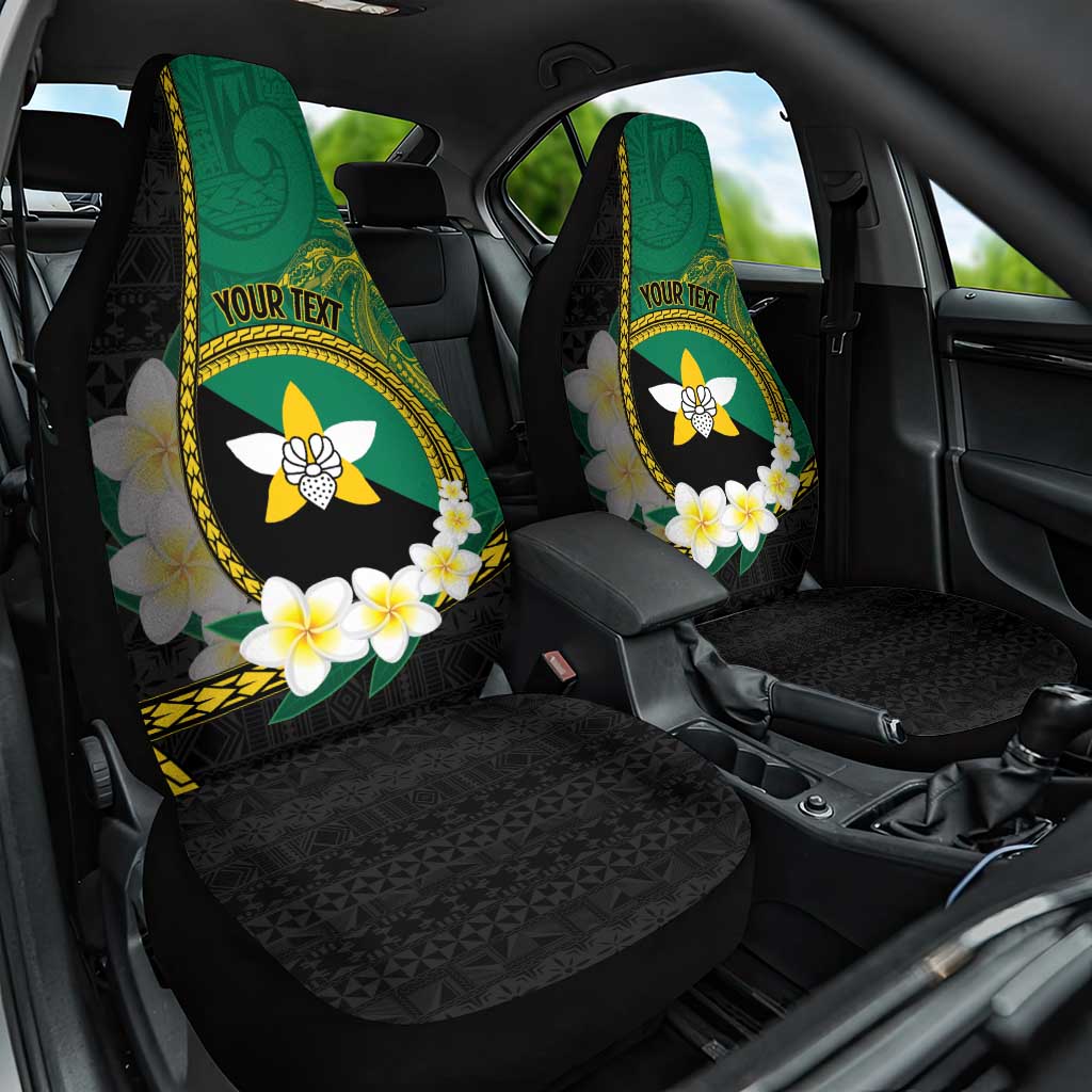 Personalised PNG Enga Provins Car Seat Cover Papua New Guinea Plumeria Melanesian Pattern LT14 One Size Black - Polynesian Pride