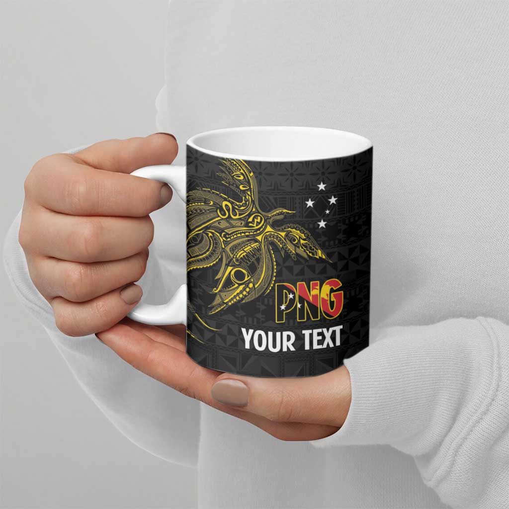 Personalised PNG Enga Provins Ceramic Mug Papua New Guinea Plumeria Melanesian Pattern - Polynesian Pride