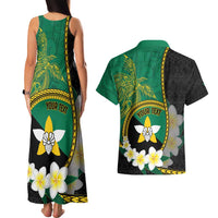 Personalised PNG Enga Provins Couples Matching Tank Maxi Dress and Hawaiian Shirt Papua New Guinea Plumeria Melanesian Pattern LT14 - Polynesian Pride