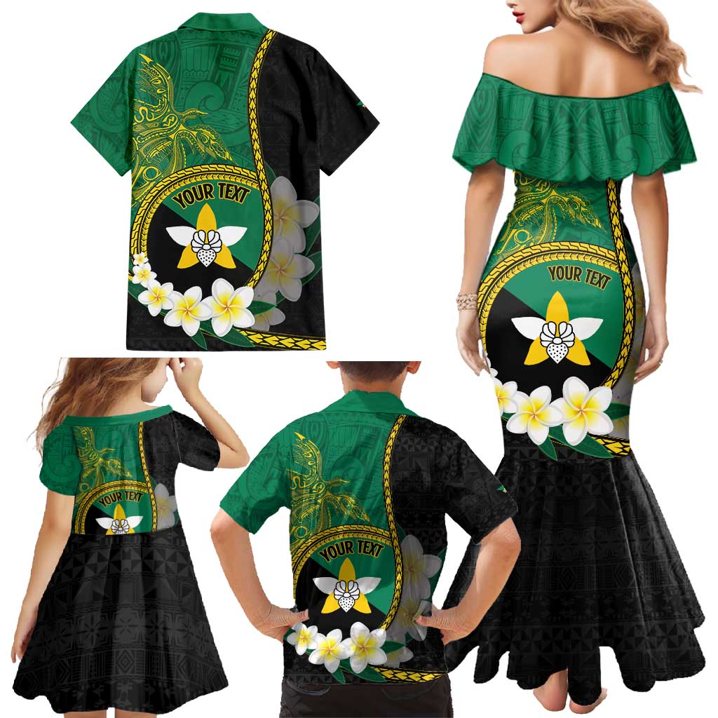 Personalised PNG Enga Provins Family Matching Mermaid Dress and Hawaiian Shirt Papua New Guinea Plumeria Melanesian Pattern LT14 - Polynesian Pride