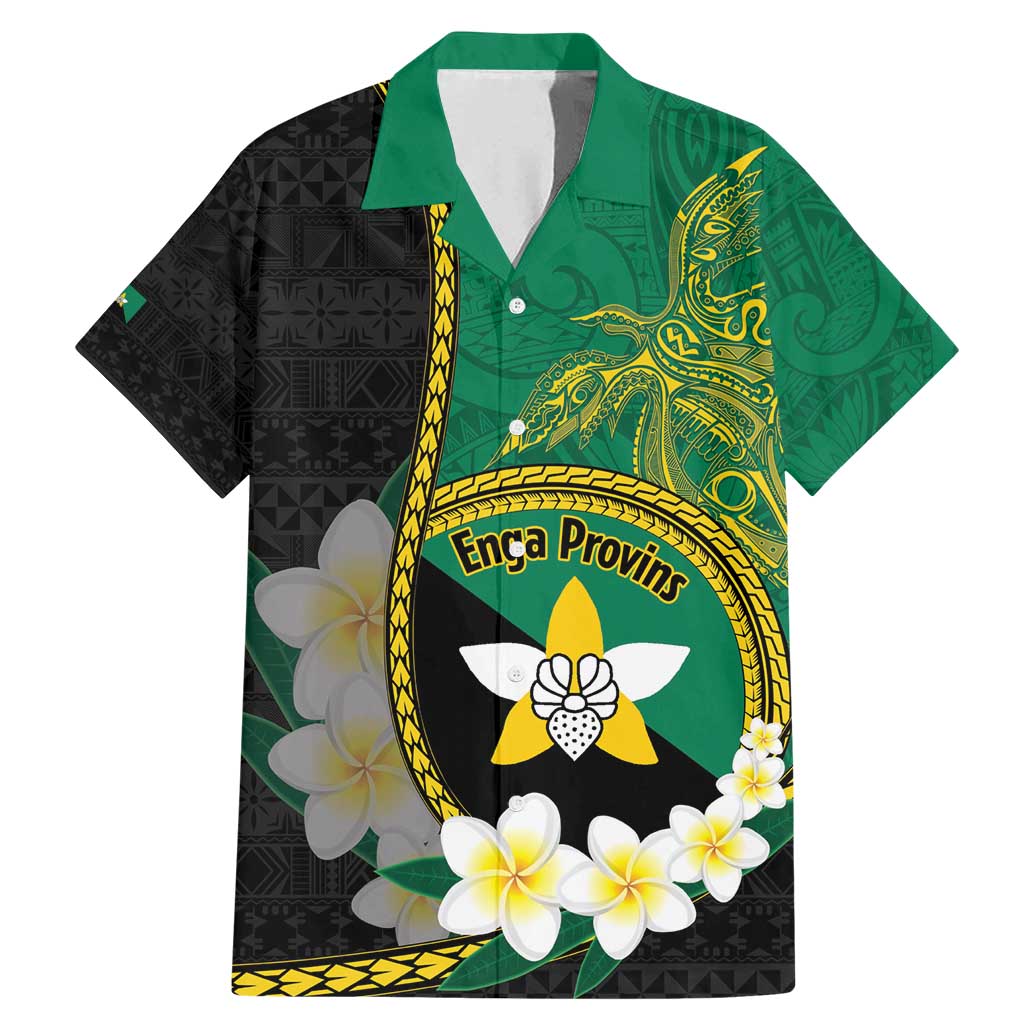 Personalised PNG Enga Provins Family Matching Mermaid Dress and Hawaiian Shirt Papua New Guinea Plumeria Melanesian Pattern LT14 Dad's Shirt - Short Sleeve Black - Polynesian Pride
