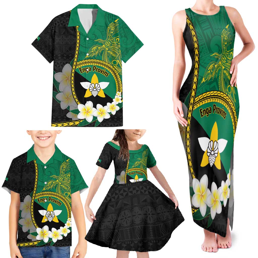 Personalised PNG Enga Provins Family Matching Tank Maxi Dress and Hawaiian Shirt Papua New Guinea Plumeria Melanesian Pattern LT14 - Polynesian Pride