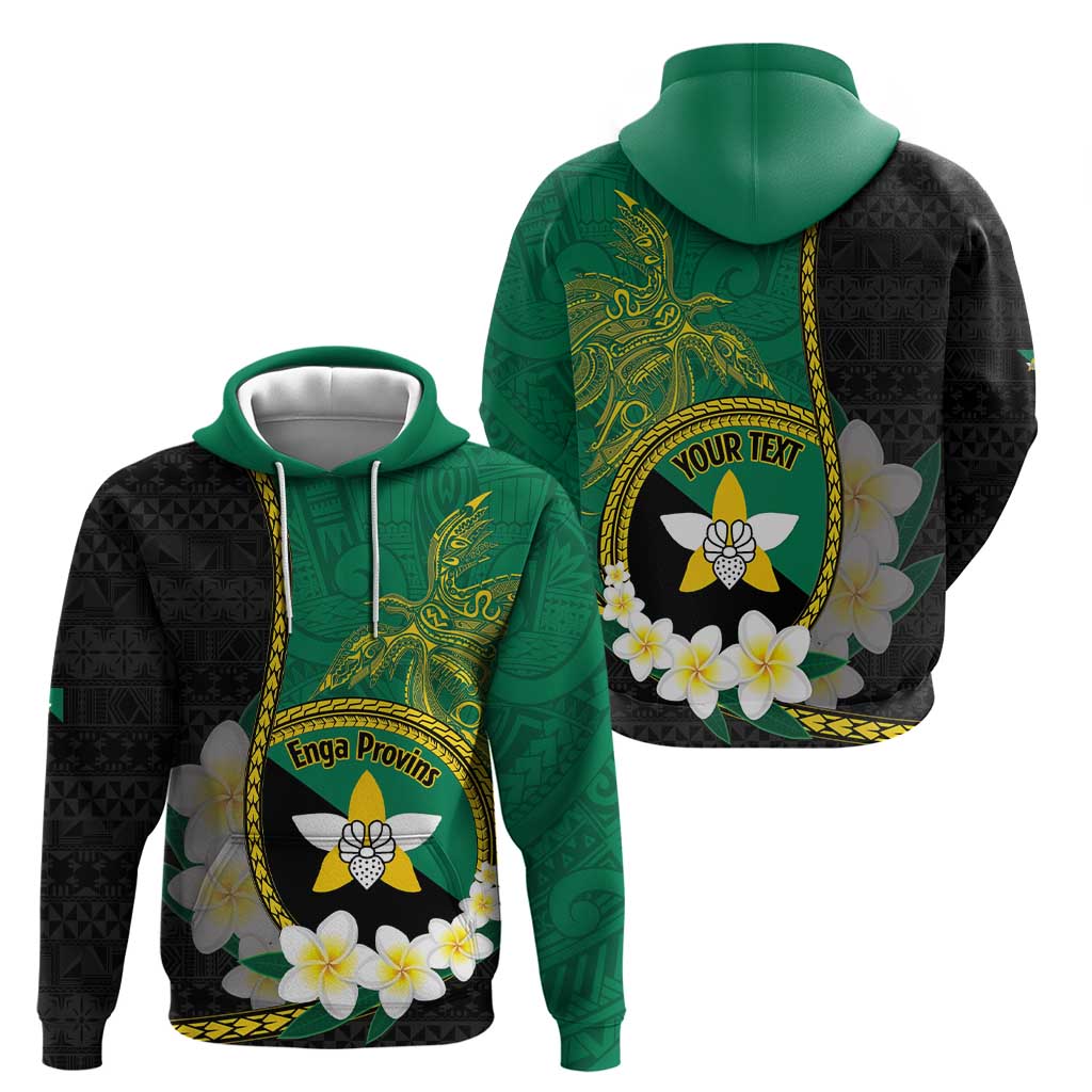 Personalised PNG Enga Provins Hoodie Papua New Guinea Plumeria Melanesian Pattern - Polynesian Pride