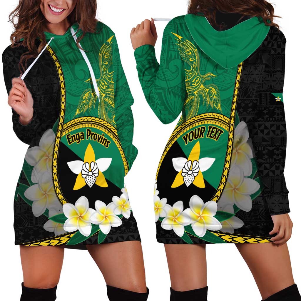 Personalised PNG Enga Provins Hoodie Dress Papua New Guinea Plumeria Melanesian Pattern LT14 - Polynesian Pride