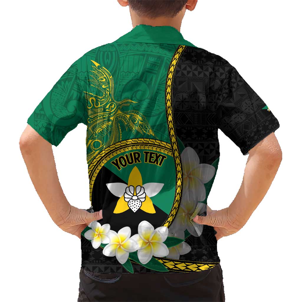 Personalised PNG Enga Provins Kid Hawaiian Shirt Papua New Guinea Plumeria Melanesian Pattern LT14 - Polynesian Pride