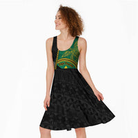 Personalised PNG Enga Provins Midi Dress Papua New Guinea Plumeria Melanesian Pattern - Polynesian Pride