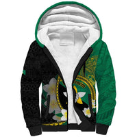 Personalised PNG Enga Provins Sherpa Hoodie Papua New Guinea Plumeria Melanesian Pattern LT14 Unisex Black - Polynesian Pride