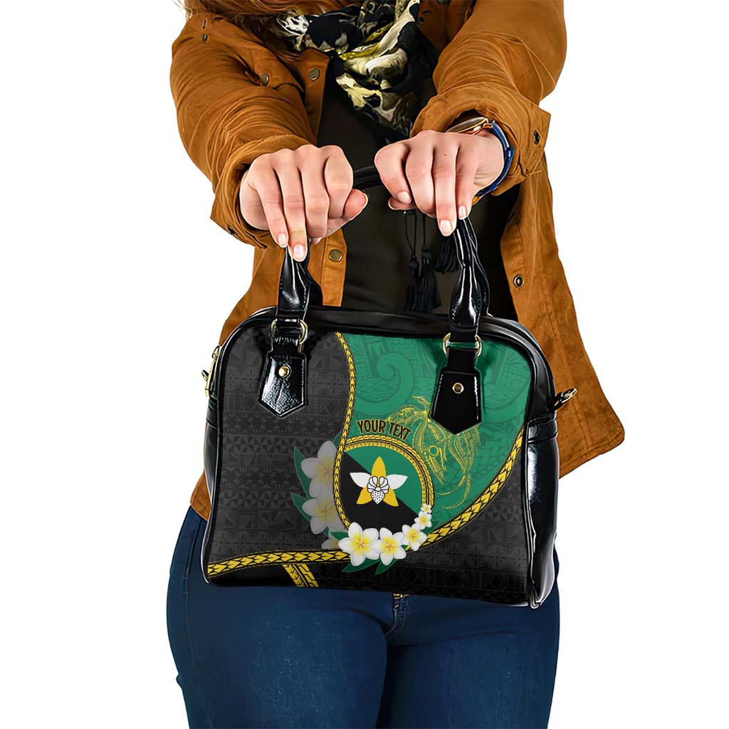 Personalised PNG Enga Provins Shoulder Handbag Papua New Guinea Plumeria Melanesian Pattern - Polynesian Pride