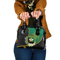 Personalised PNG Enga Provins Shoulder Handbag Papua New Guinea Plumeria Melanesian Pattern - Polynesian Pride