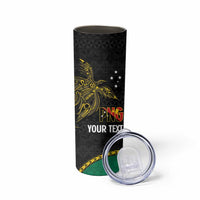 Personalised PNG Enga Provins Skinny Tumbler Papua New Guinea Plumeria Melanesian Pattern LT14 - Polynesian Pride