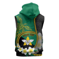 Personalised PNG Enga Provins Sleeveless Hoodie Papua New Guinea Plumeria Melanesian Pattern LT14 - Polynesian Pride