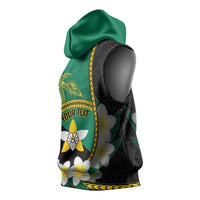 Personalised PNG Enga Provins Sleeveless Hoodie Papua New Guinea Plumeria Melanesian Pattern LT14 - Polynesian Pride
